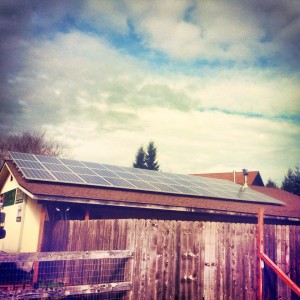 Solar Array on small barn workshop